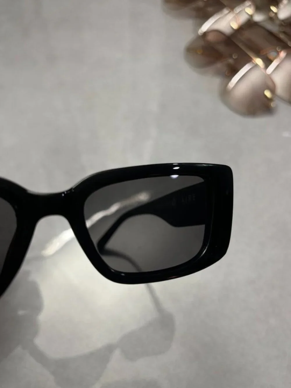 AIRE Novae Rectangular Sunglasses Black Frame Smoke Lens Slim